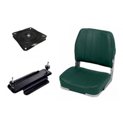 Boat Seat with New  Clamp and Swivel (Green)