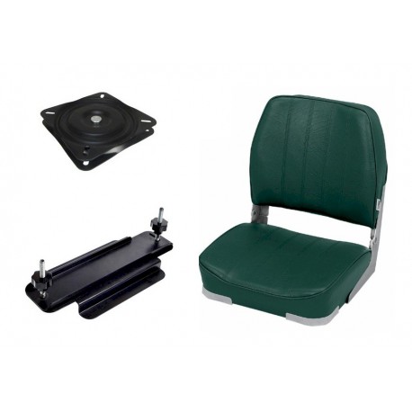 Boat Seat with New  Clamp and Swivel (Green) henrys