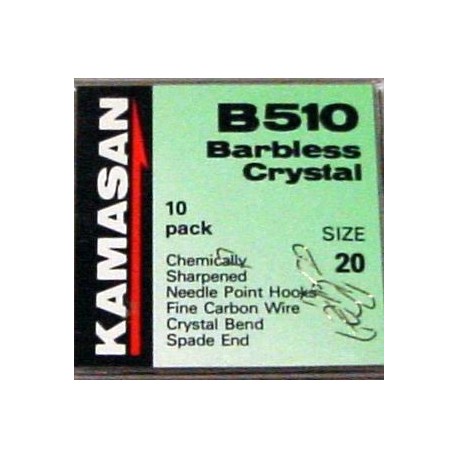 Kamasan B510 Barbless Crystal Spade Hook henrys