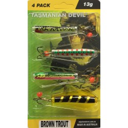 Tasmanian Devil Brown Trout Devils 13.5g 4 Pack