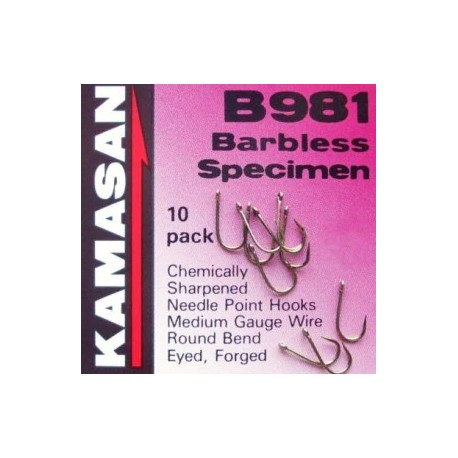 Kamasan B981 Barbless Specimen Eyed Hooks henrys