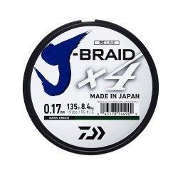 Daiwa J-Braid  X4  Braided Line Dark Green 300m