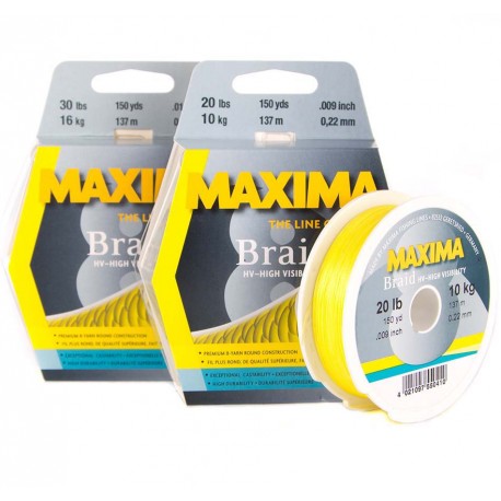 Maxima Braid 10lb Hi-Viz Yellow henrys