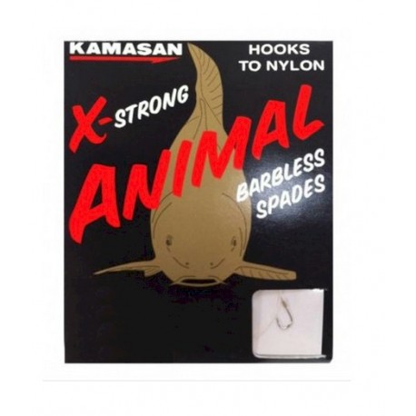 KAMASAN ANIMAL BARBLESS SPADES HOOKS TO NYLON