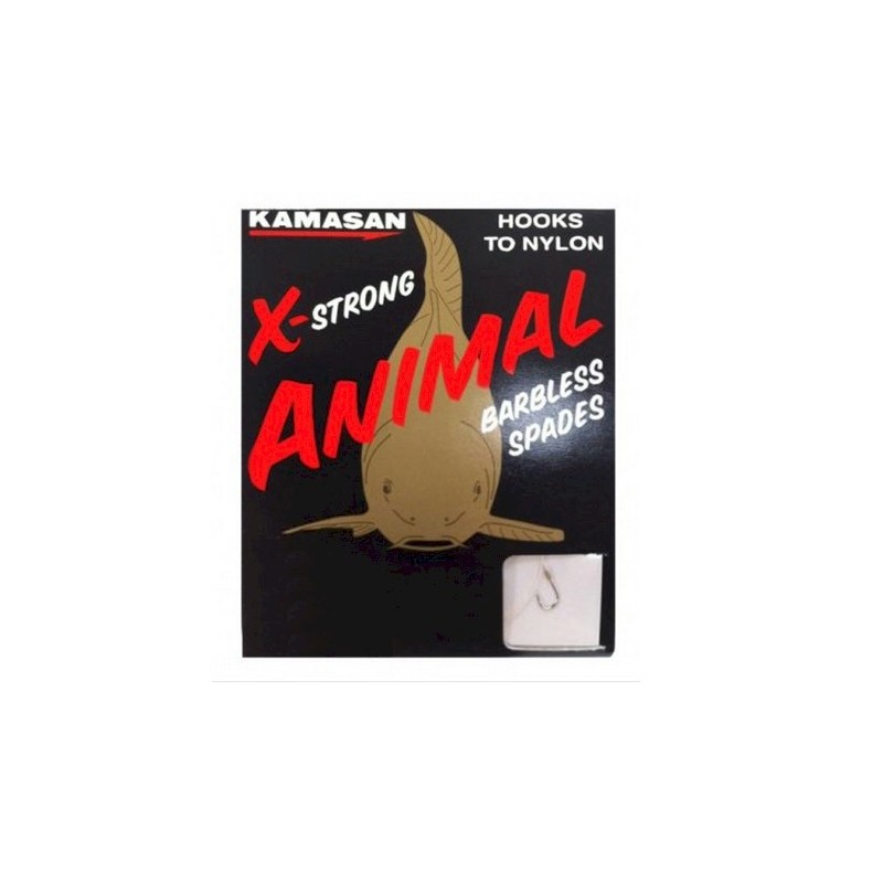 3 X KAMASAN X STRONG ANIMAL SPADE BARBLESS HOOKS TO NYLON SIZE 16/18/20 £7.50 