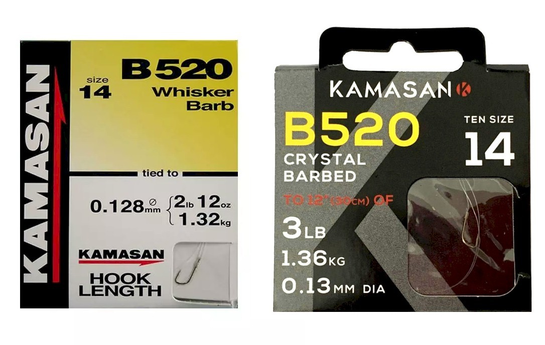 Kamasan 3 x B520 Whisker Spade Hook packs sz18 fishing 