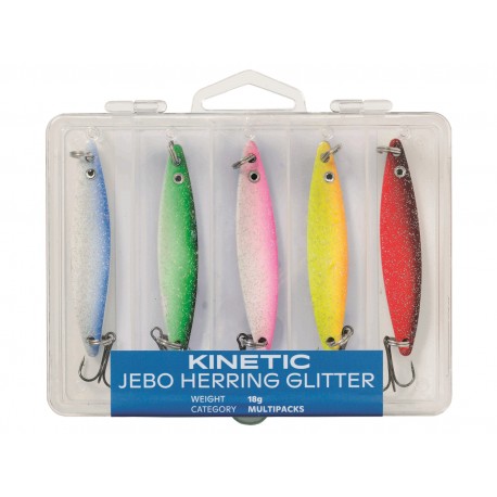 Kinetic Jebo Herring Glitter Sea Spinners 5 pack henrys