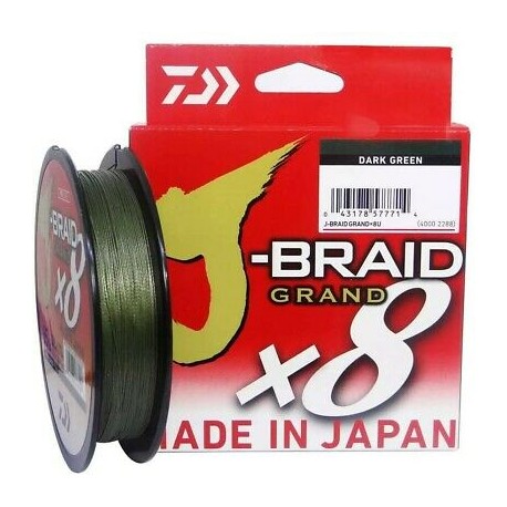 Daiwa J-Braid  X8  GRAND Braided Line Dark Green 300m henrys