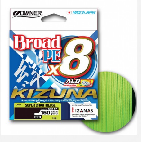 Owner Kizuna 8 Braided Line 150m henrys